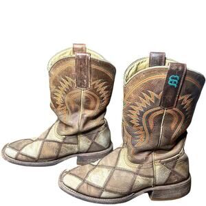Horse Power by Anderson Bean Kids Youth patchwork leather boots 1053 sz 1